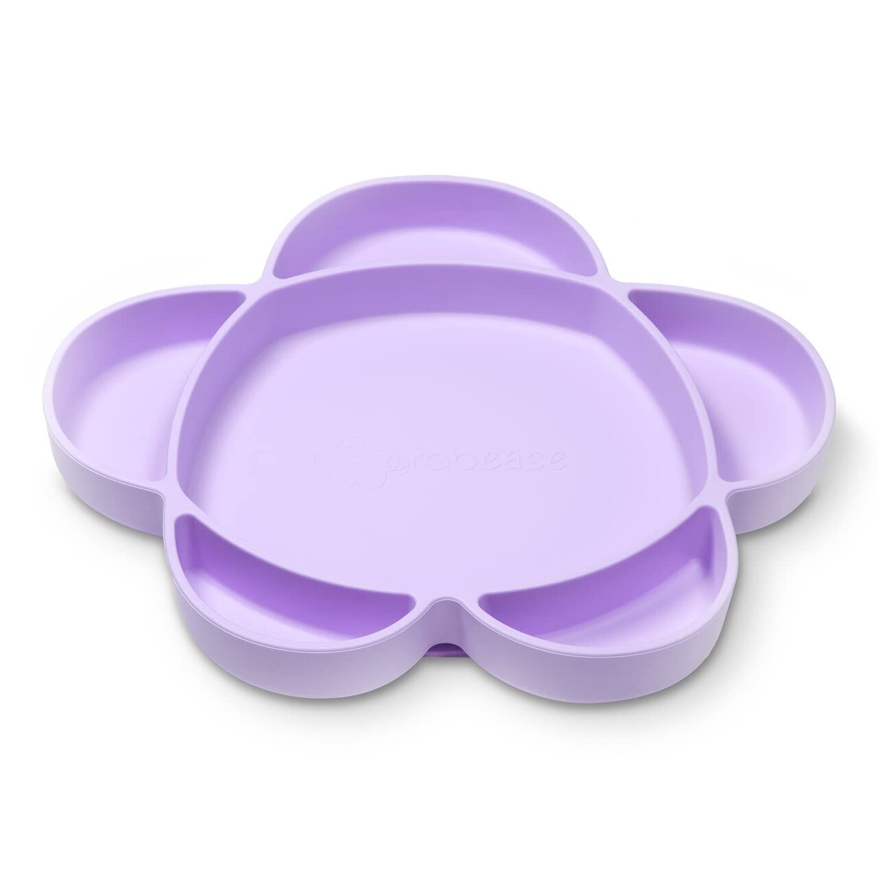 grabease Silicone Suction Plate for Baby & Toddler Self-Feeding, 6-Section Dish With Stay-Put Grip, BPA and Phthalates-Free, Dishwasher and Microwave Safe, Lavender